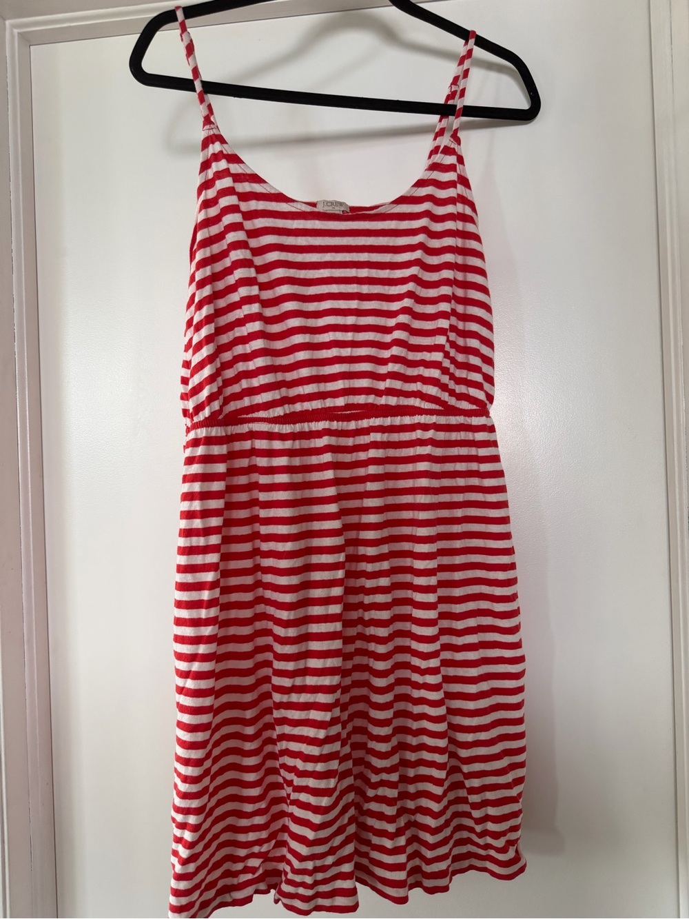 J. Crew Red and White Striped Dress